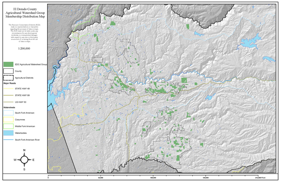 El Dorado County ag water map, zones marked